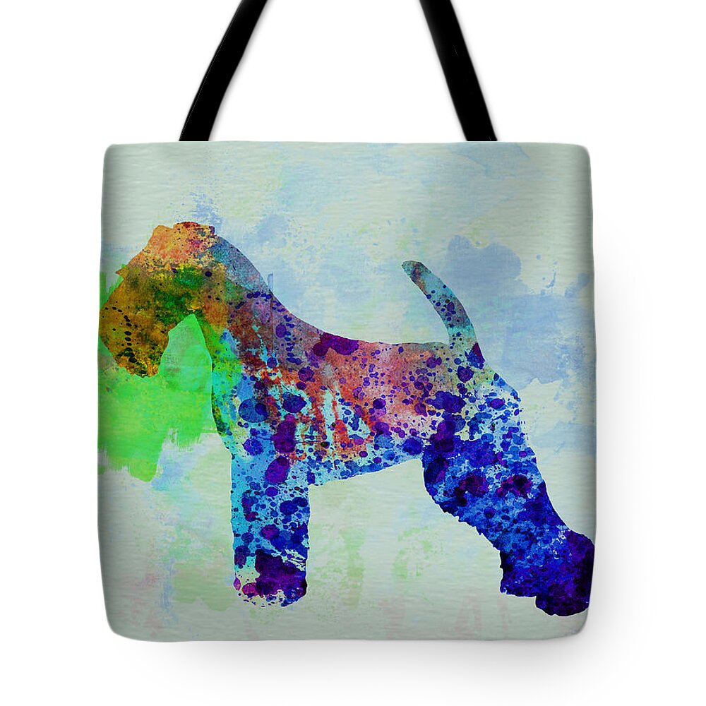 Welsh Terrier Tote Bag featuring the painting Welsh Terrier Watercolor by Naxart Studio