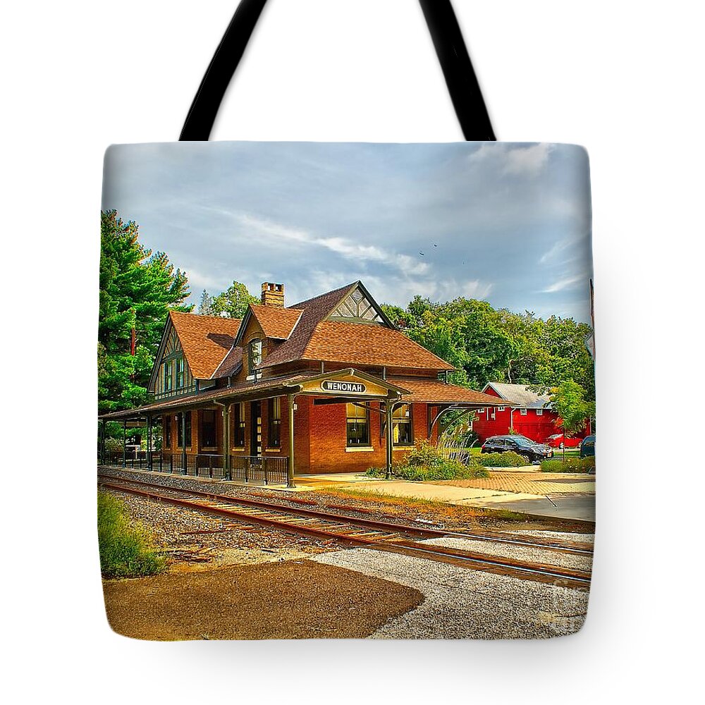 Train Tote Bag featuring the photograph Wenonah Train Station by Nick Zelinsky Jr