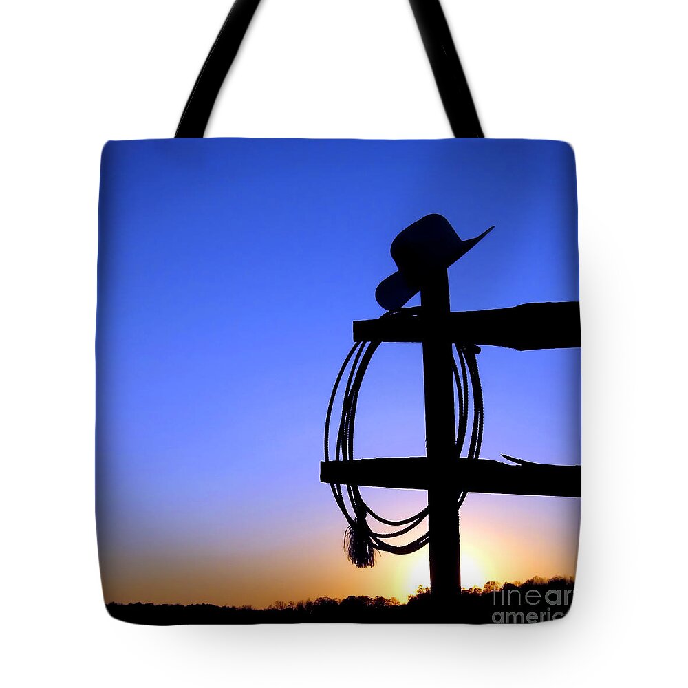 Western Tote Bag featuring the photograph Western Sunset by Olivier Le Queinec