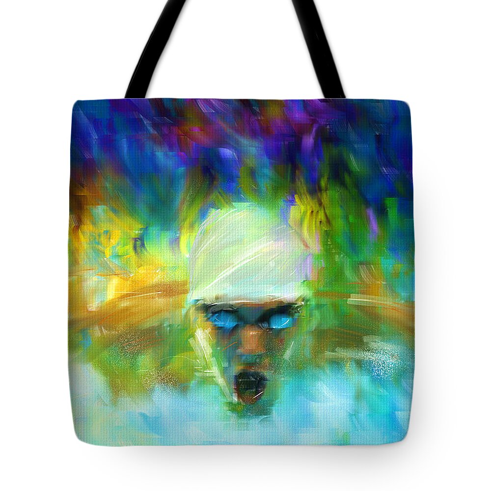 Swimming Tote Bag featuring the digital art Wet And Wild by Lourry Legarde