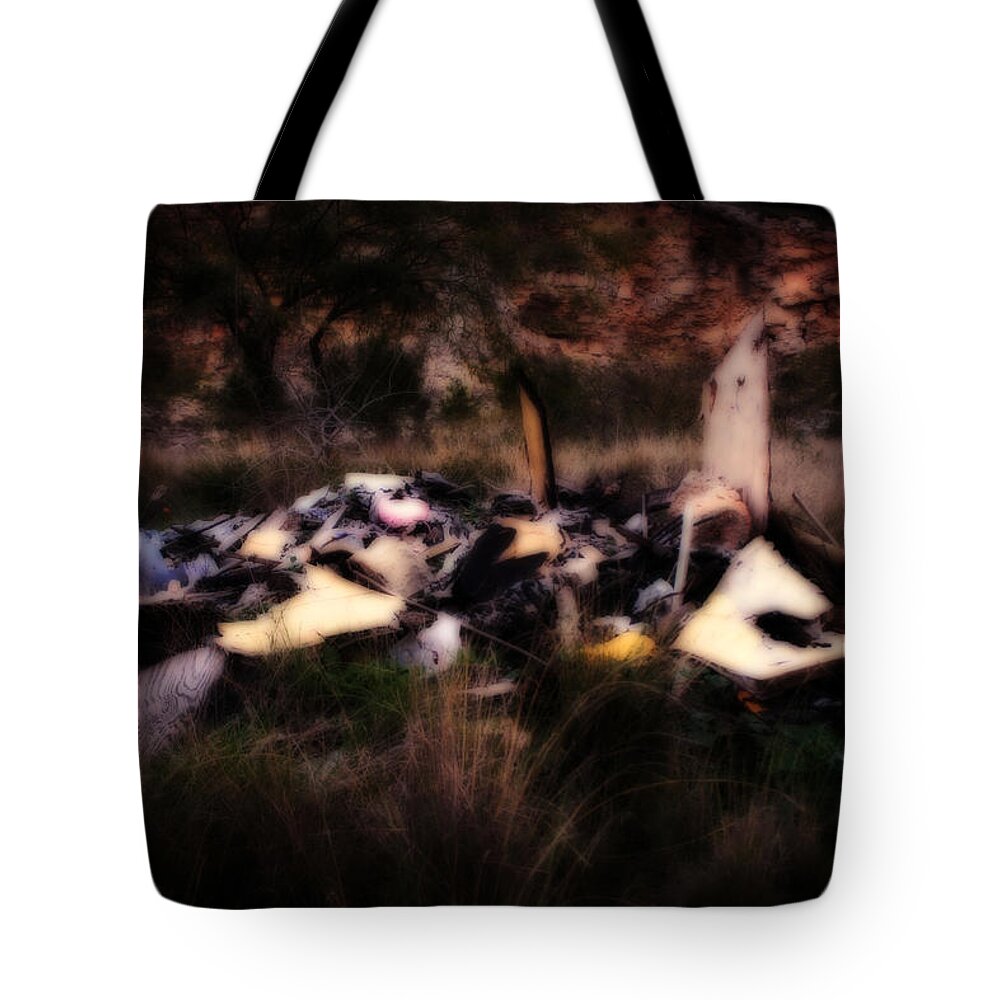 Land Tote Bag featuring the painting What Is It - Series III by Doc Braham