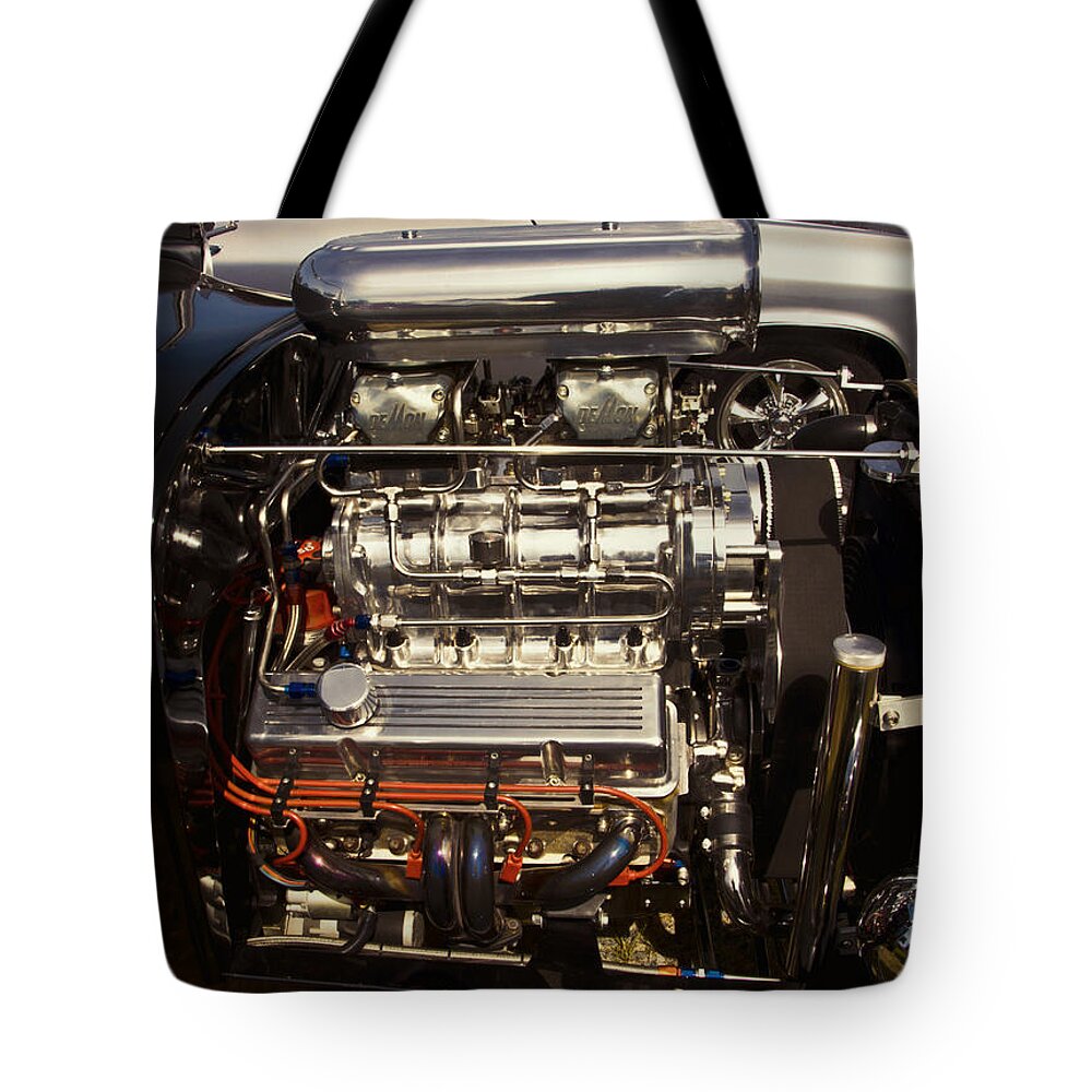 Hot Rod Tote Bag featuring the photograph What makes it Go by Ron Roberts