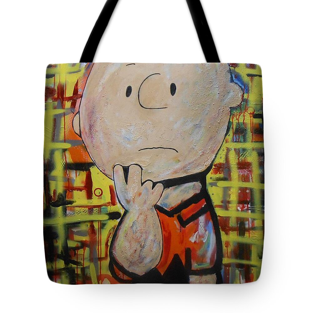 Abstract Tote Bag featuring the painting What's Up Dude by GH FiLben