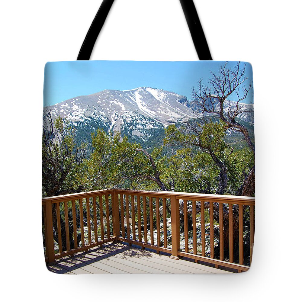 Great Basin National Park Tote Bag featuring the photograph Wheeler Peak Overlook by Debra Thompson