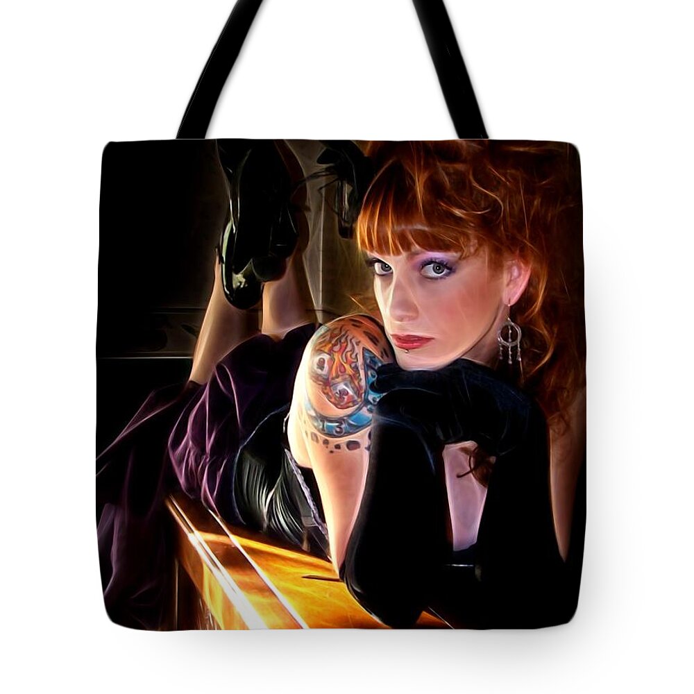 Fantasy Tote Bag featuring the painting When The Devil Plays The Blues by Jon Volden