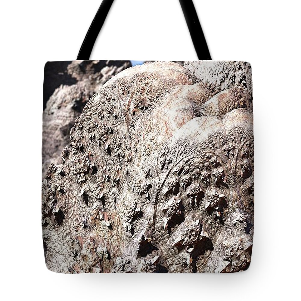 Fractal Tote Bag featuring the digital art When the Trees Have Gone by Jon Munson II