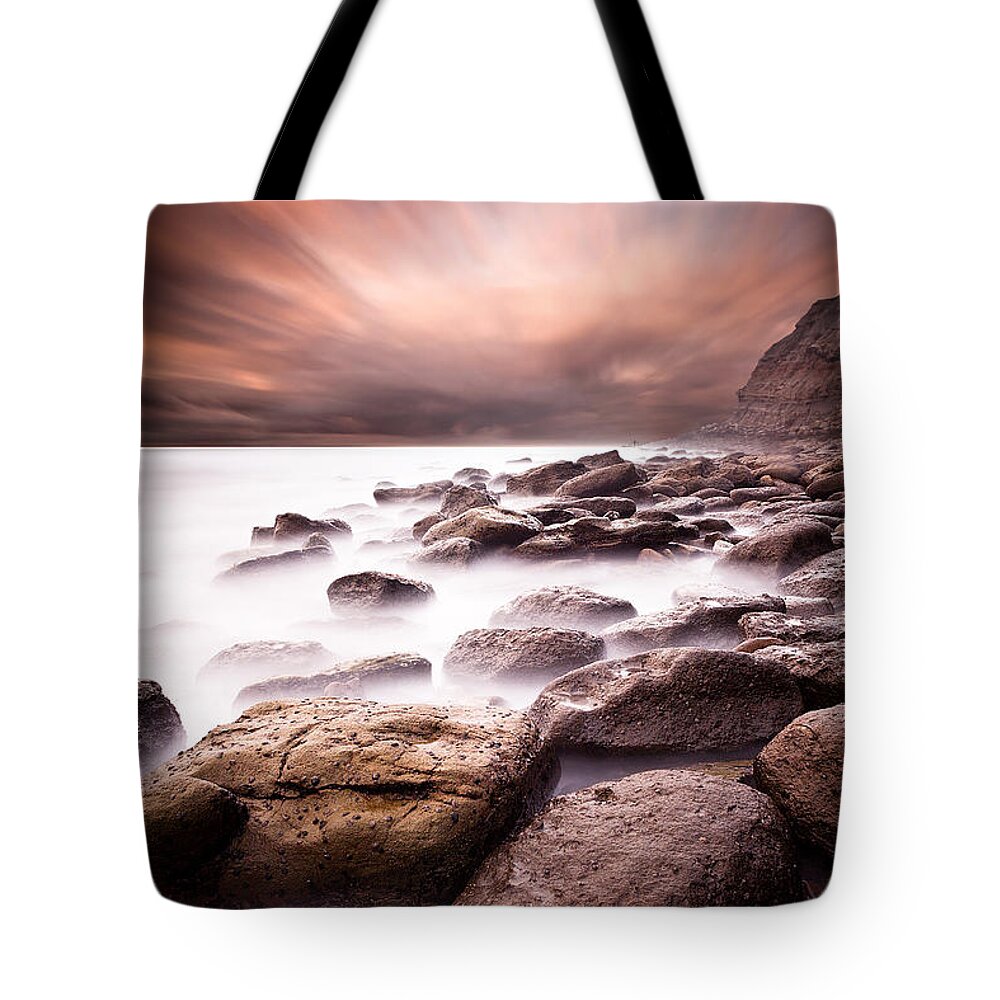 Seascape Tote Bag featuring the photograph Where it all ends... by Jorge Maia