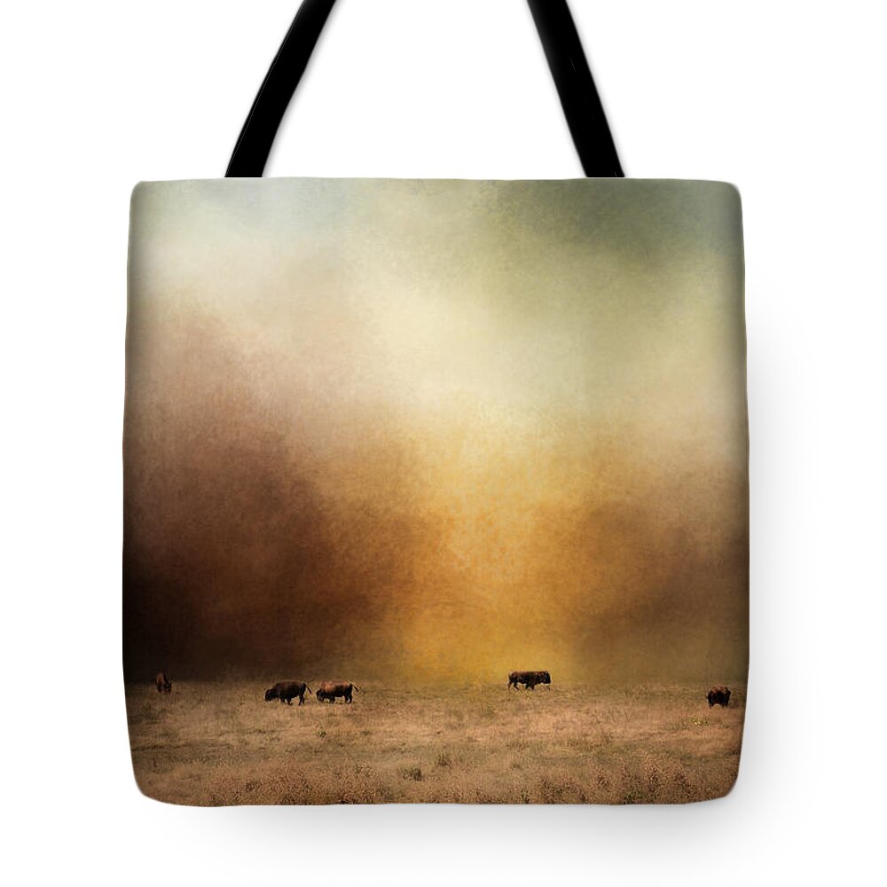 American Bison Tote Bag featuring the photograph Where The Buffalo Roam by Jai Johnson