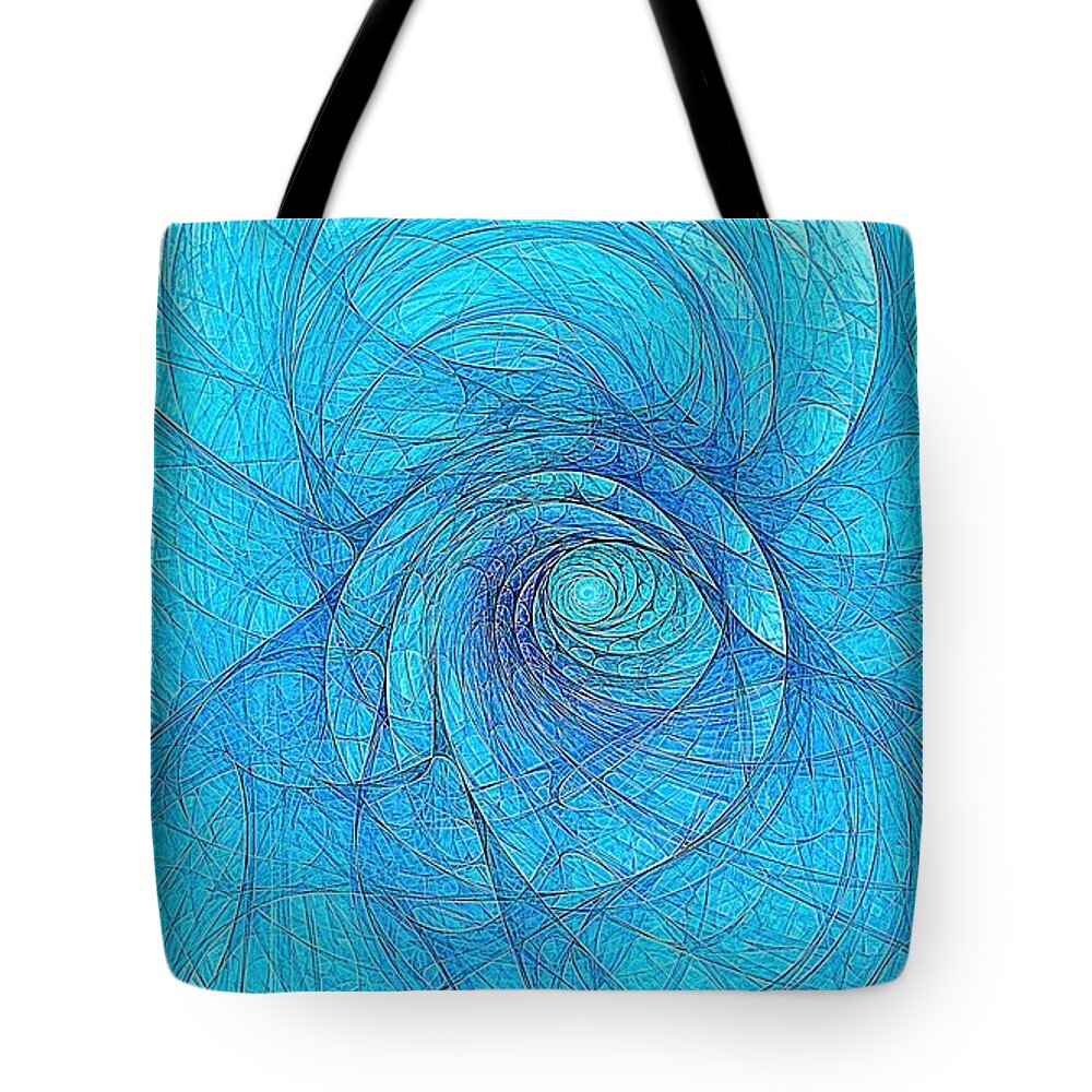  Tote Bag featuring the digital art Whirlpool Electric Blue 16x9 by Doug Morgan