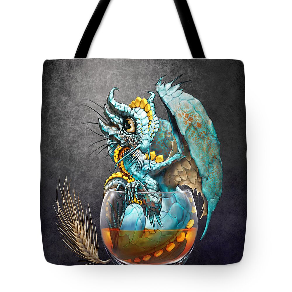 Dragon Tote Bag featuring the digital art Whiskey Dragon by Stanley Morrison