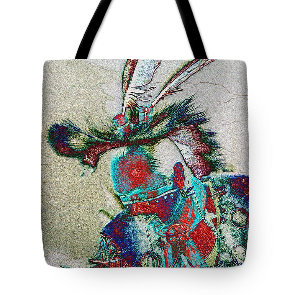 Powwow Dancer Tote Bag featuring the digital art Whistle Blower by Kae Cheatham