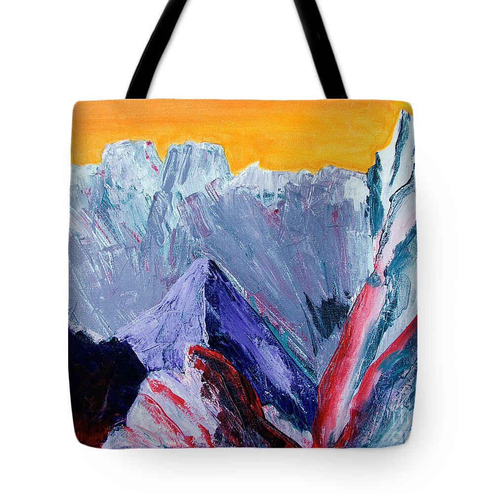 Mountains Painting Tote Bag featuring the painting White Canyon by Kandyce Waltensperger