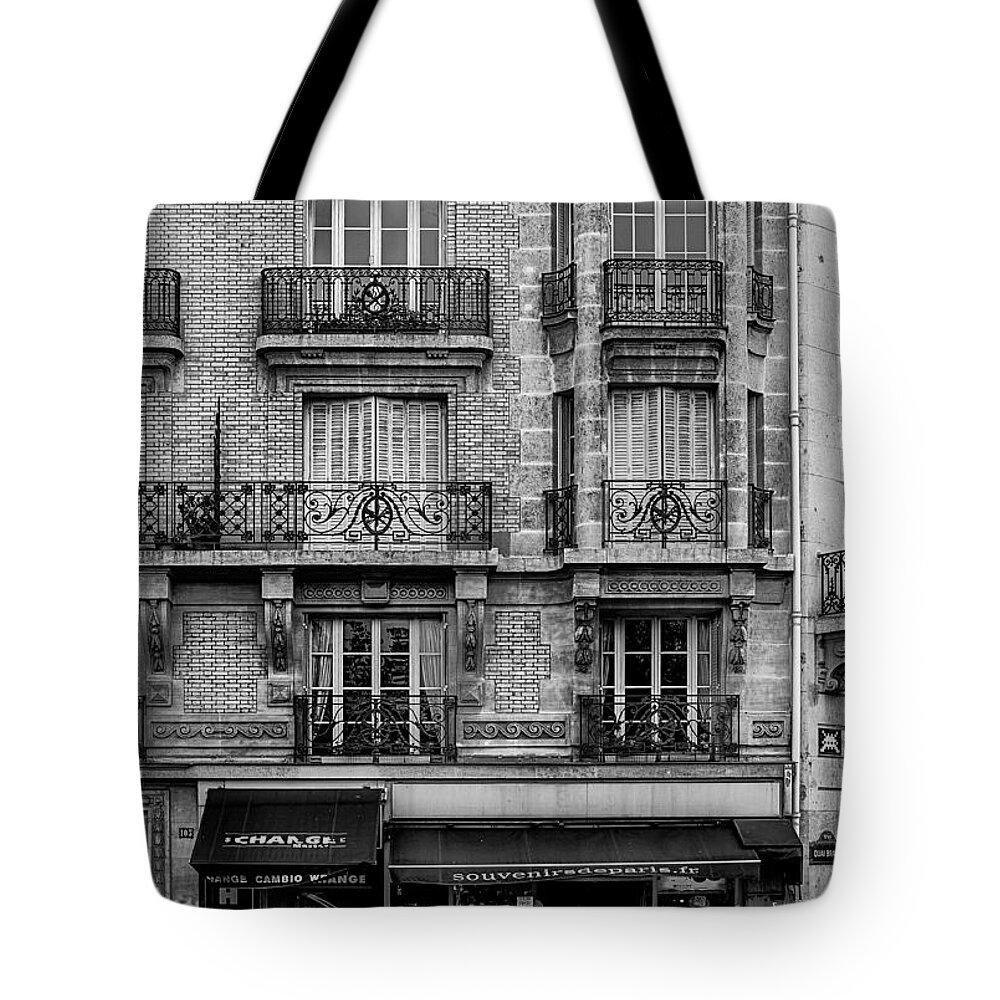 Paris Tote Bag featuring the photograph White Car in Paris by Nigel R Bell