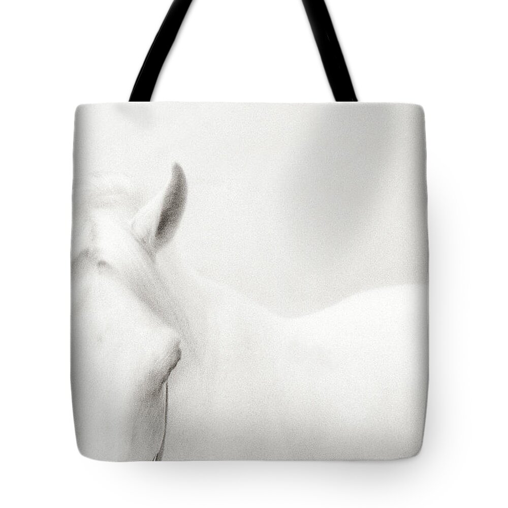 Horse Tote Bag featuring the photograph White Horse by Stevecoleimages