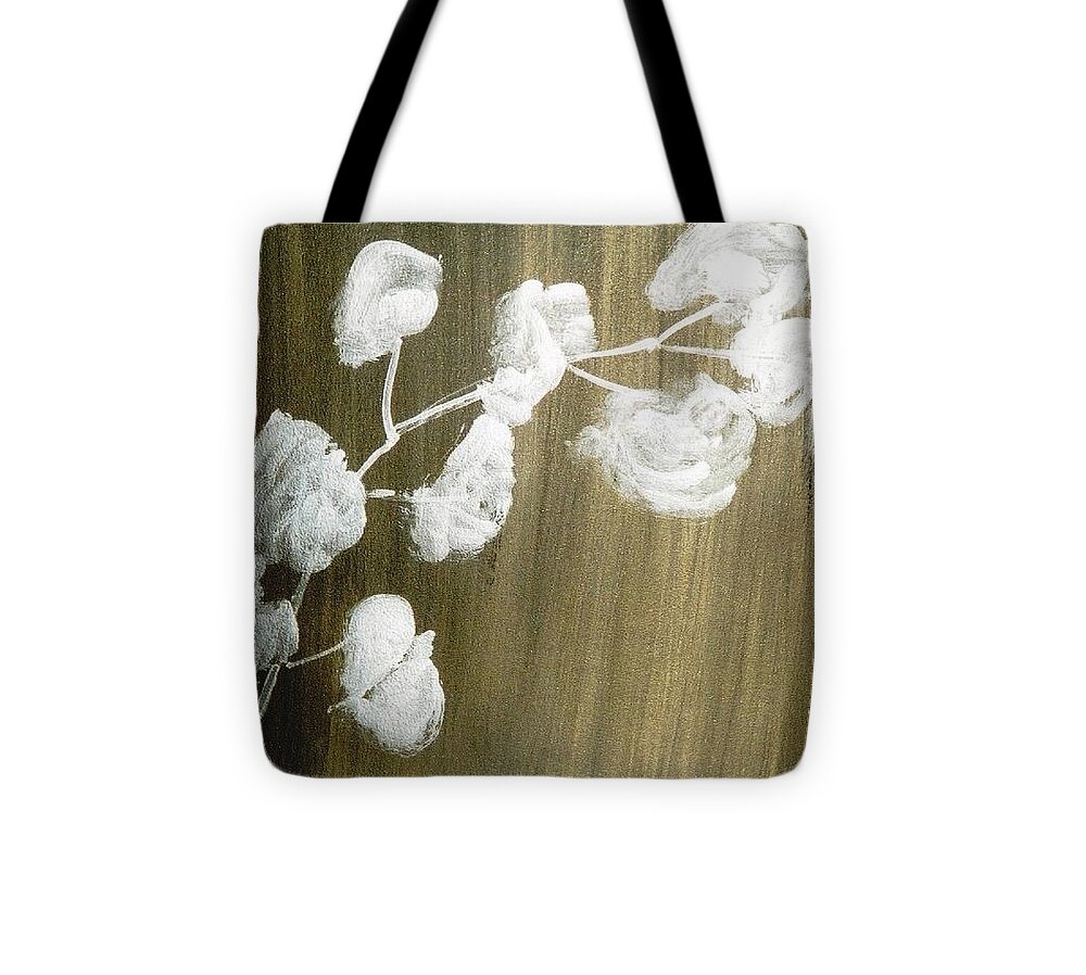  Flower Tote Bag featuring the painting White Orchid by Fereshteh Stoecklein