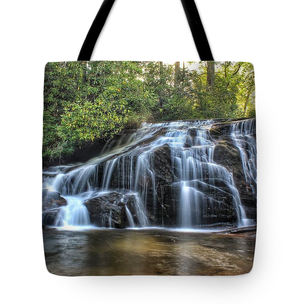 White Owl Falls Tote Bag featuring the photograph White Owl Falls by Chris Berrier