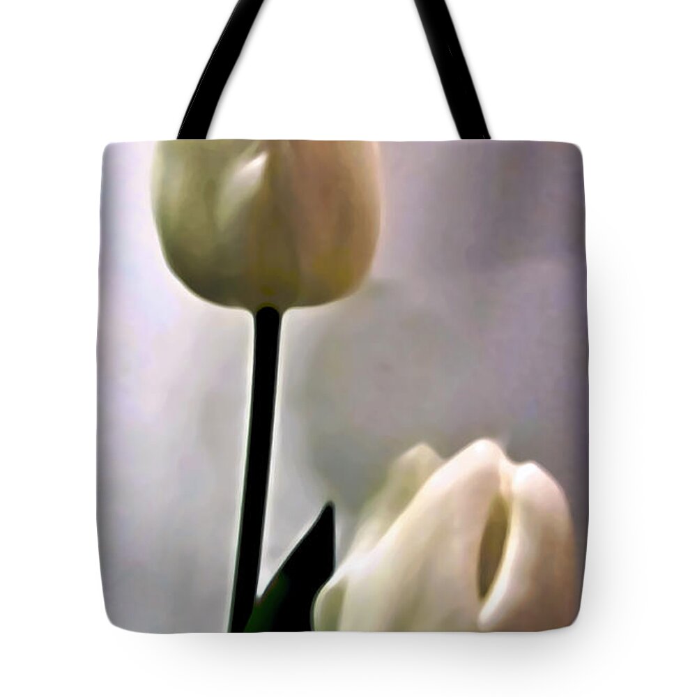 Canada Tote Bag featuring the photograph White Tulips by Danielle Parent