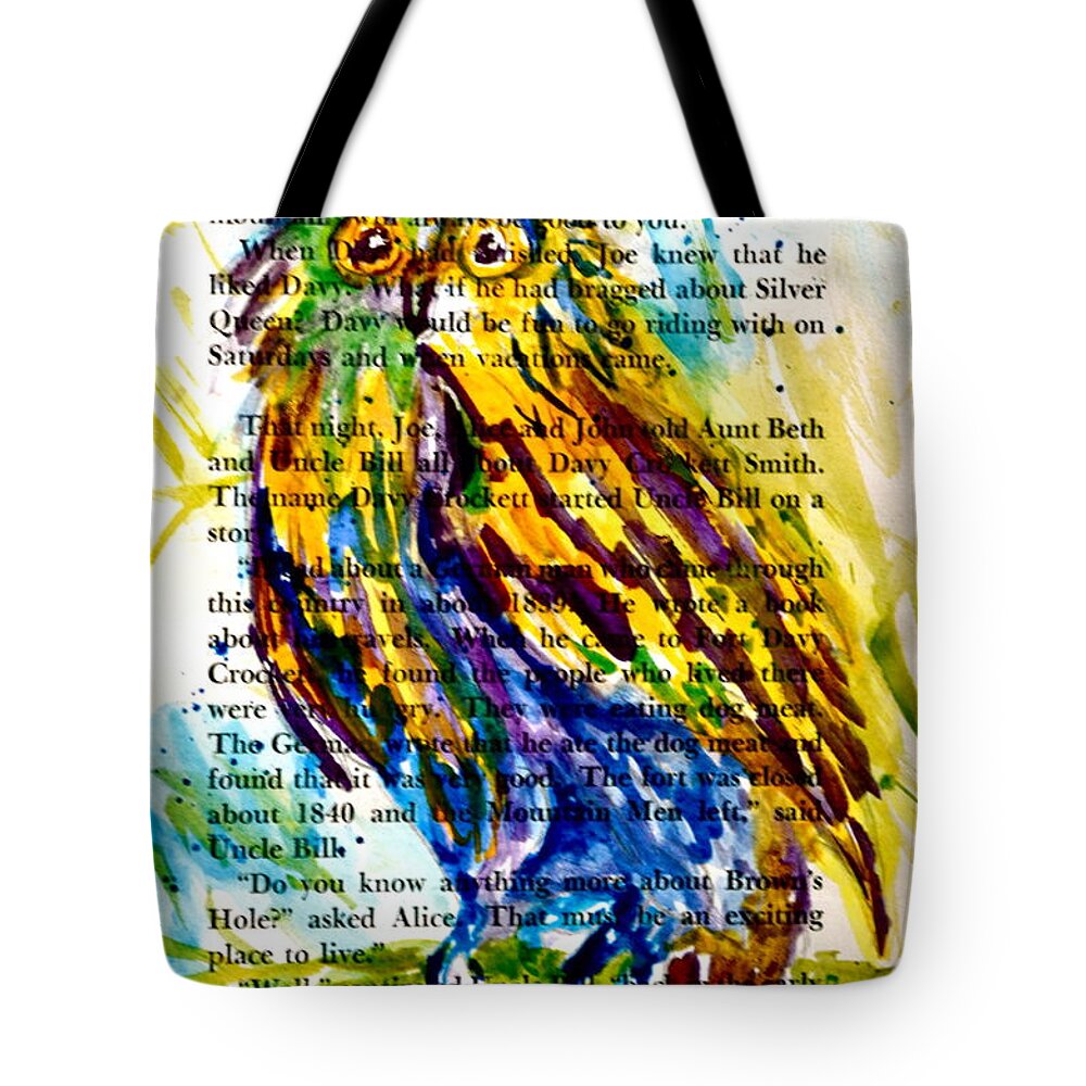 Owl Tote Bag featuring the painting Who Is That by Beverley Harper Tinsley