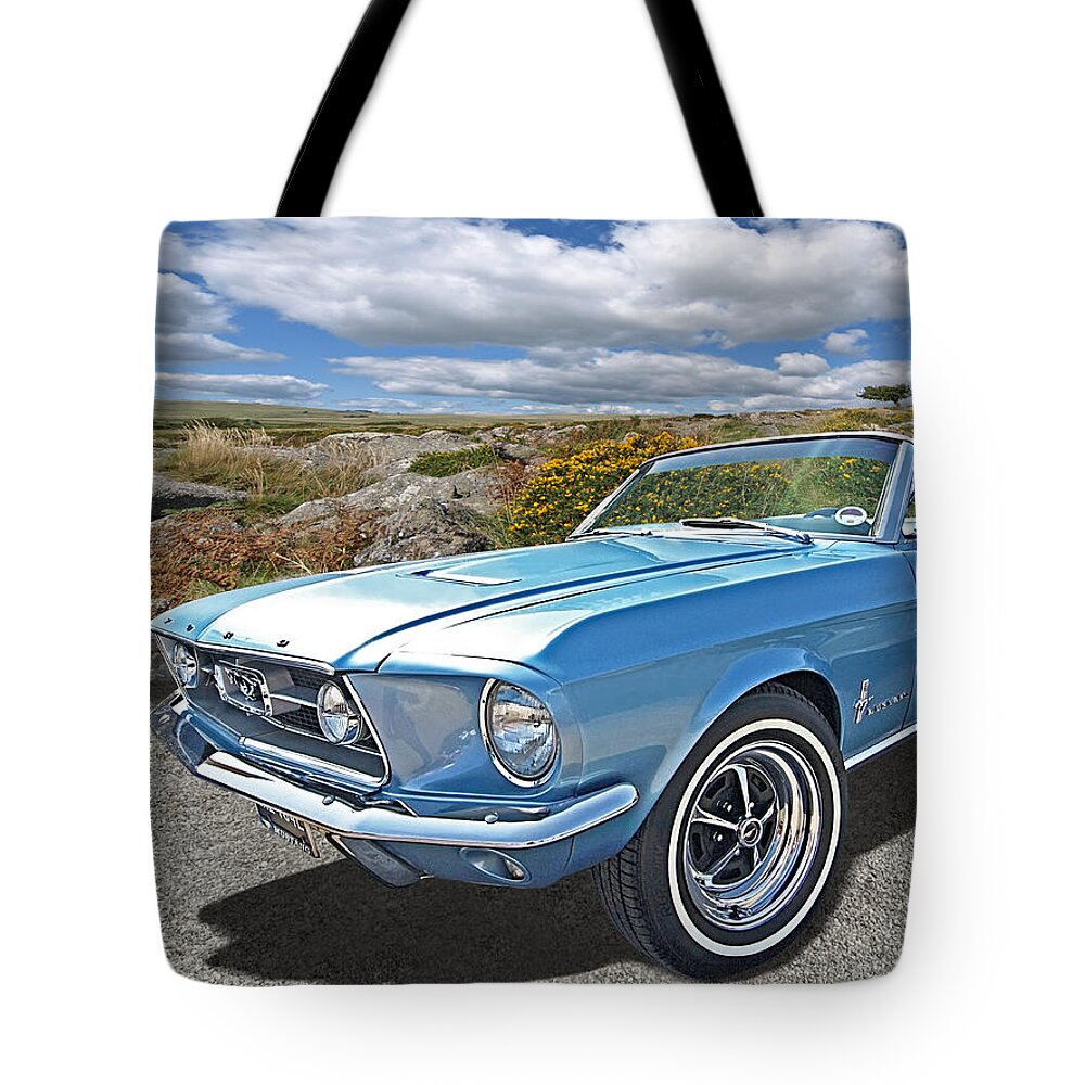 Classic Mustang Tote Bag featuring the photograph Wild and Free 1967 Mustang Convertible by Gill Billington