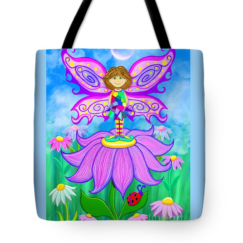 Fairy Tote Bag featuring the painting Wild Flower Fairy by Nick Gustafson