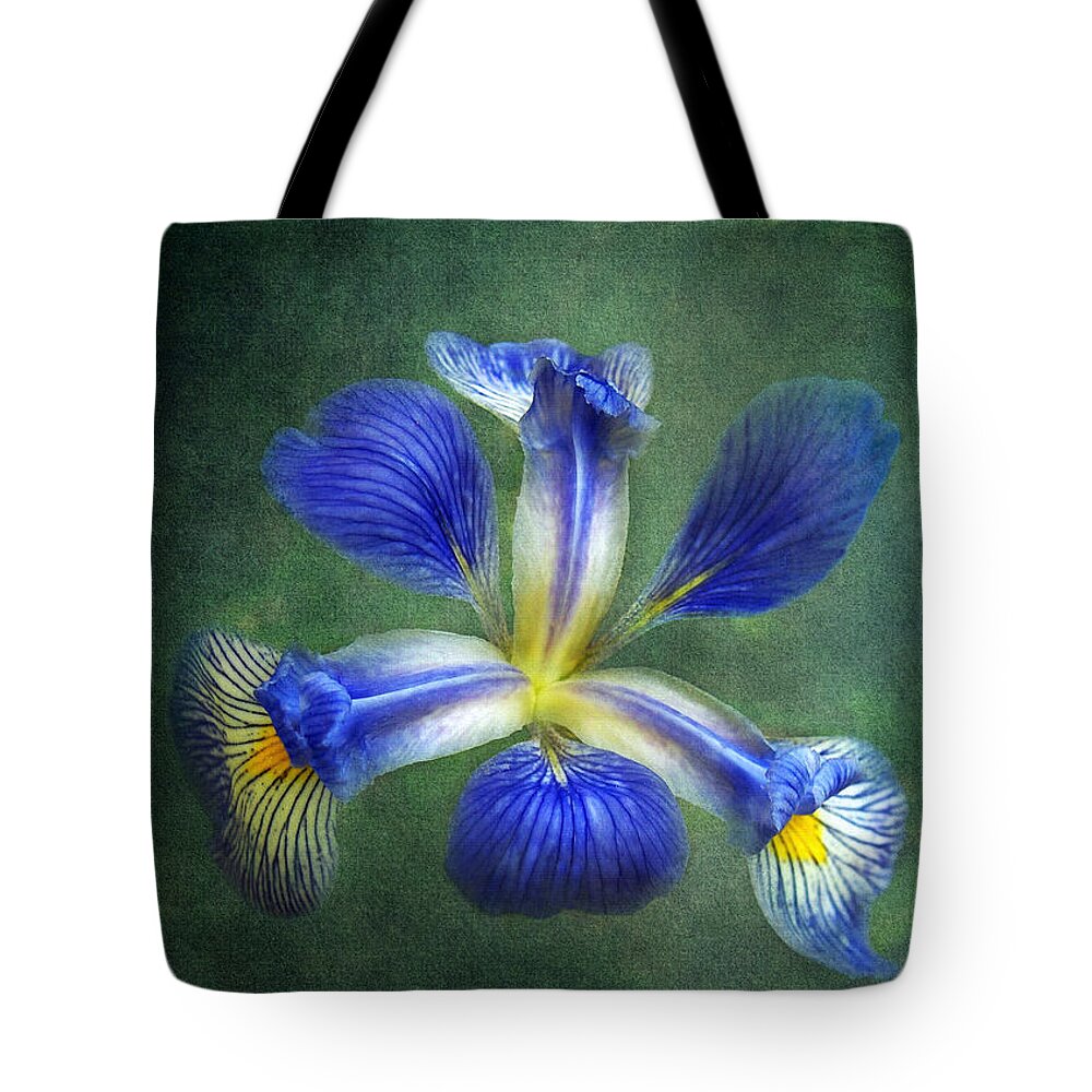 Wild Iris Tote Bag featuring the photograph Wild Iris by Kathi Mirto