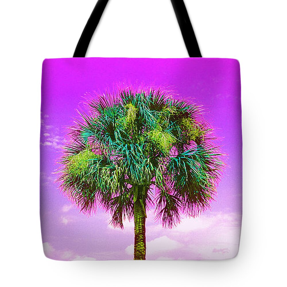 Wild Palms Tote Bag featuring the digital art Wild Palm 4 by John Douglas