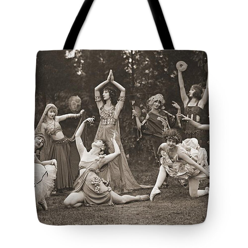 Wild Women Dance 1924 Tote Bag featuring the photograph Wild Women Dance 1924 by Padre Art