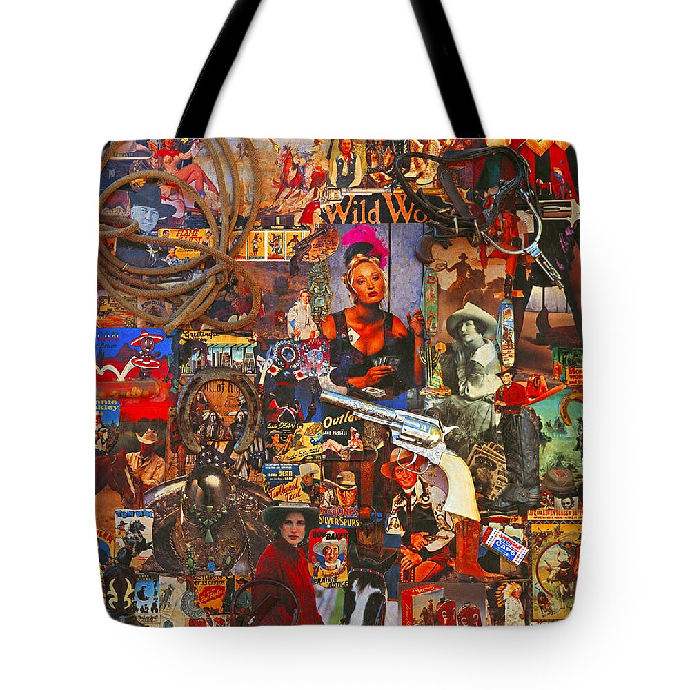 Western Women Tote Bag featuring the painting Wild Women Of The West Art Poster by William Cain