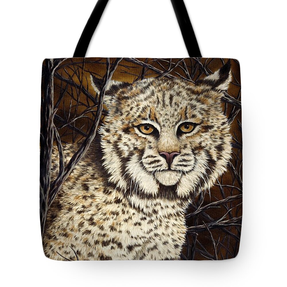 Animal Tote Bag featuring the painting Wildcat by Rick Bainbridge