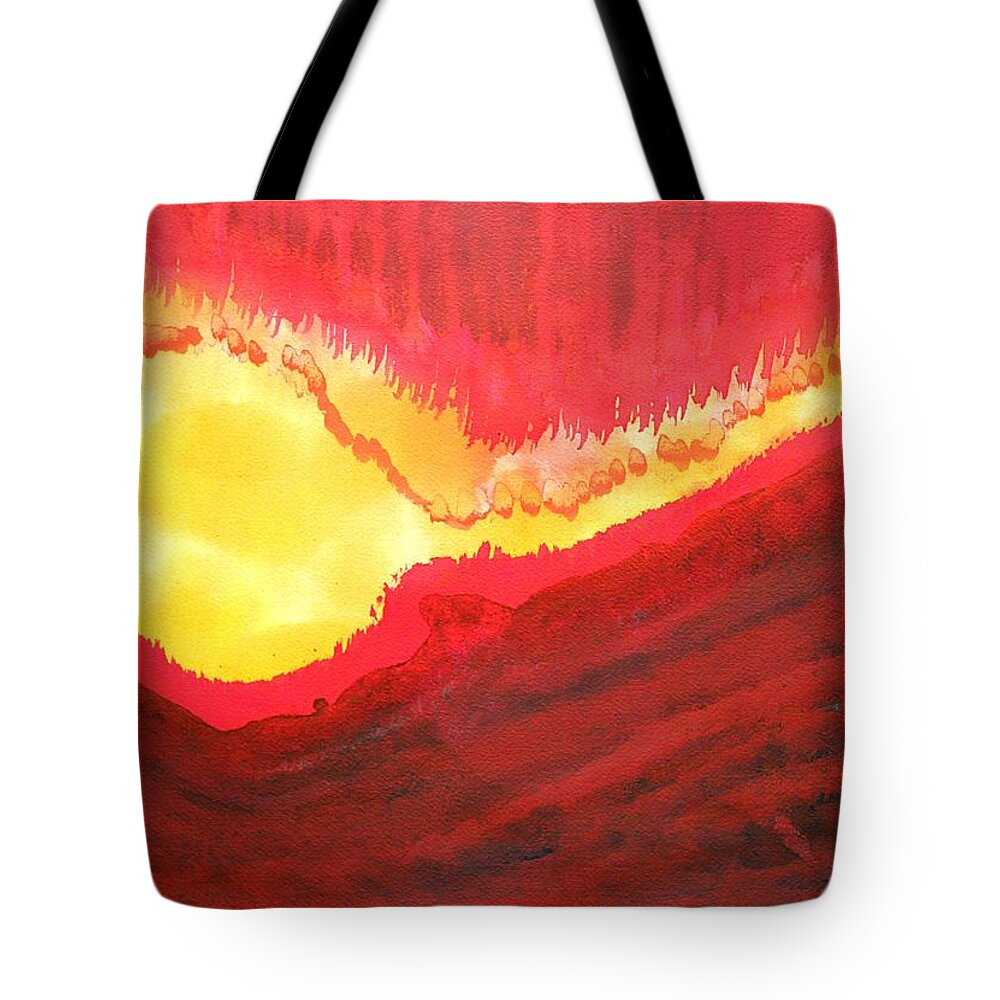 Fire Tote Bag featuring the painting Wildfire original painting by Sol Luckman