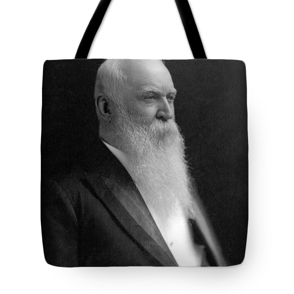 1900 Tote Bag featuring the photograph William Morris Stewart (1827-1909) by Granger