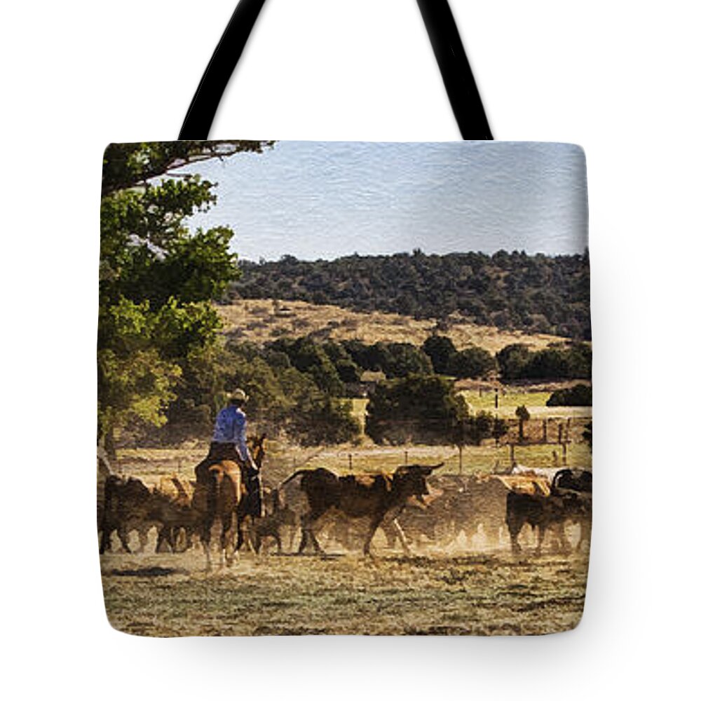 Williamson Valley Roundup 6 Tote Bag featuring the photograph Williamson Valley Roundup 6 by Priscilla Burgers