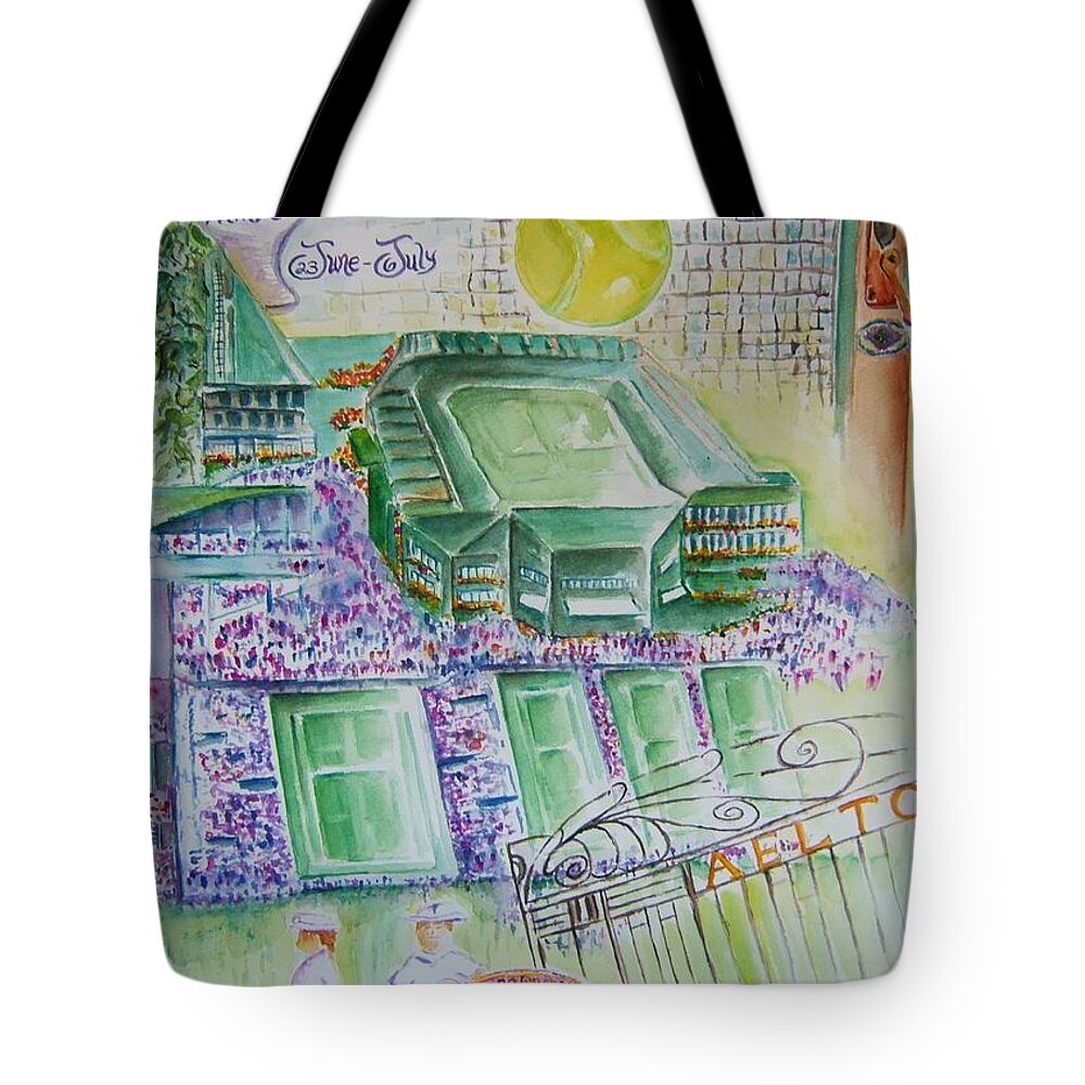 Wimbledon Tote Bag featuring the painting Wimbledon 2014 by Elaine Duras