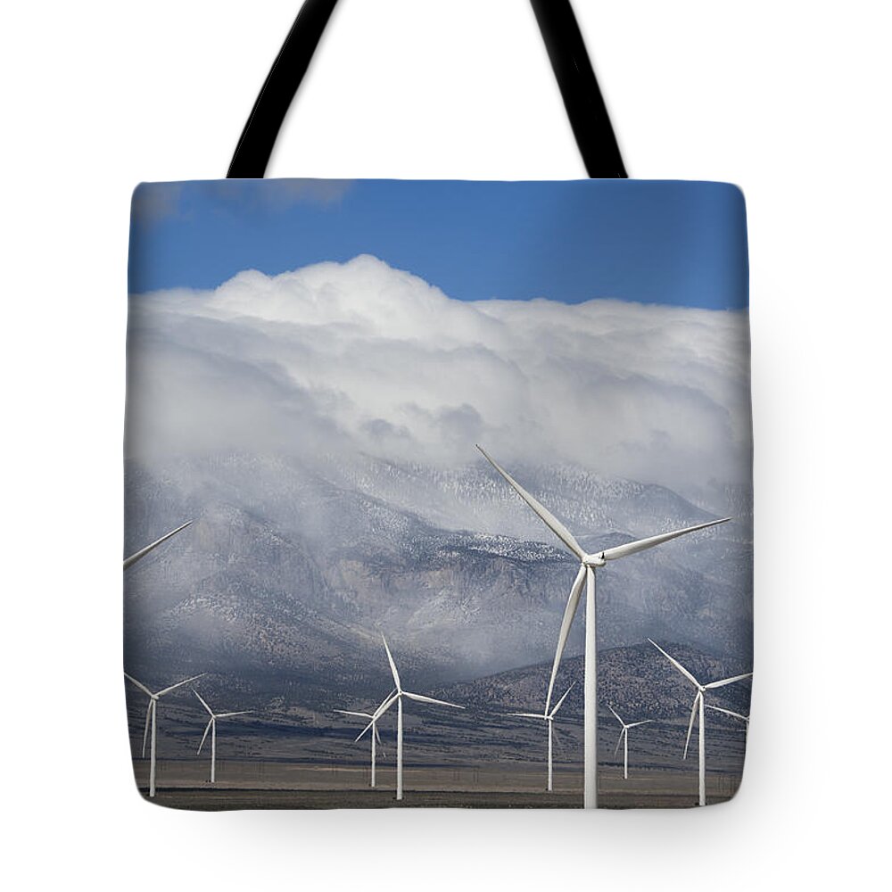 Kevin Schafer Tote Bag featuring the photograph Wind Turbines Schell Creek Range Nevada by Kevin Schafer