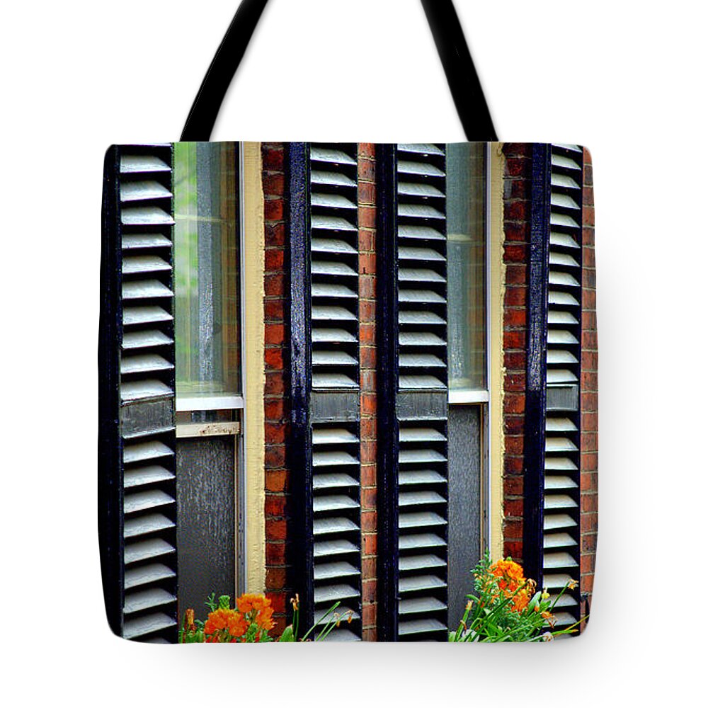 Boston Tote Bag featuring the photograph Window Treatments by Caroline Stella
