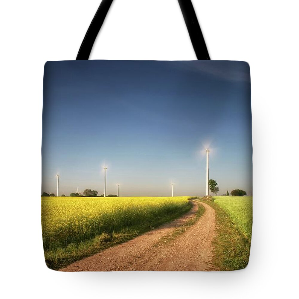Environmental Conservation Tote Bag featuring the photograph Windpark Koselau by Siegfried Haasch