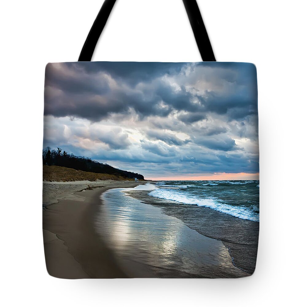 Evie Tote Bag featuring the photograph Winds of Oval Beach Saugatuck Michigan by Evie Carrier