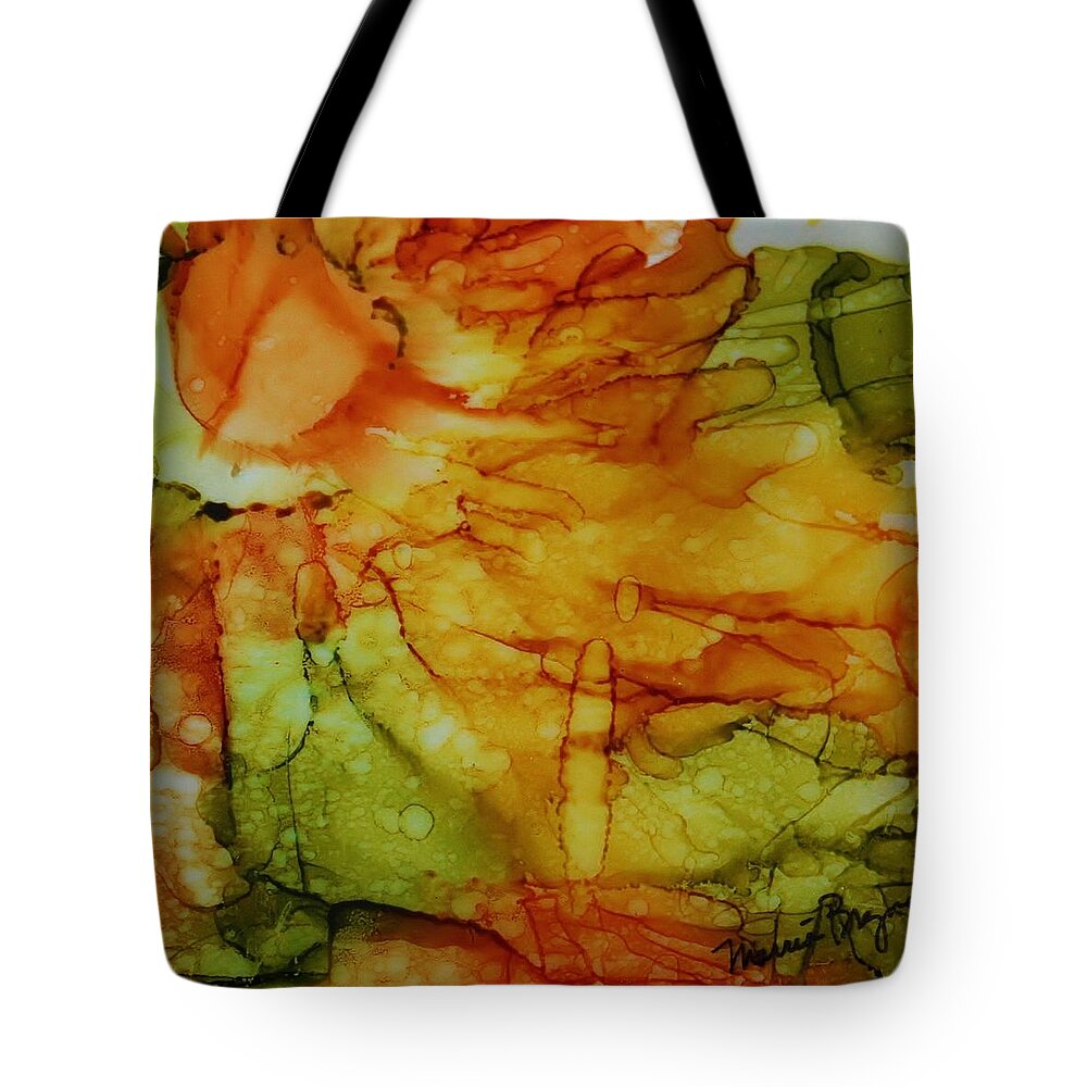 Abstract Tote Bag featuring the painting Windy Day by Marcia Breznay