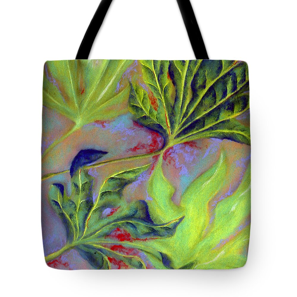 Leaves Tote Bag featuring the pastel Windy by Susan Will