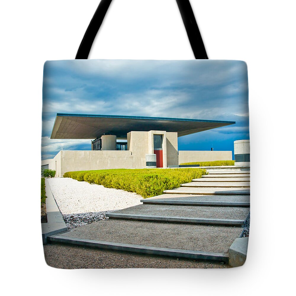 Clouds Tote Bag featuring the photograph Winery Modernism by Kent Nancollas