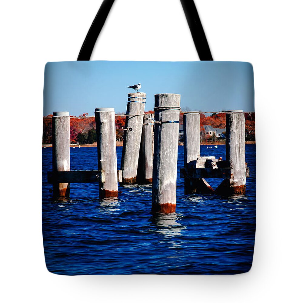 Connecticut Tote Bag featuring the photograph Winter Dock by Greg Fortier