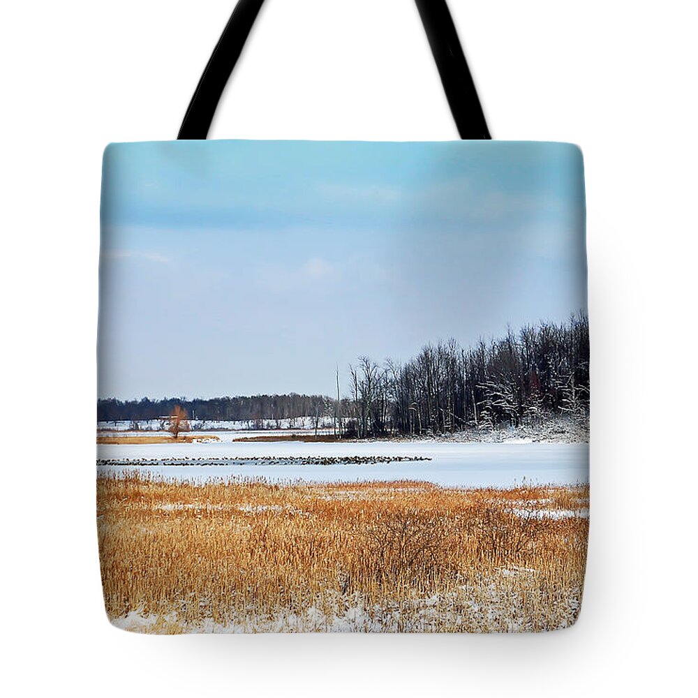 Landscape Tote Bag featuring the photograph Winter Escape by Aimee L Maher ALM GALLERY