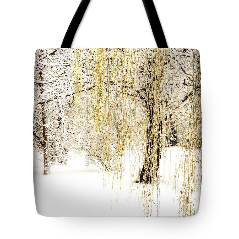Winter Scene Tote Bag featuring the photograph Winter Gold by Julie Palencia