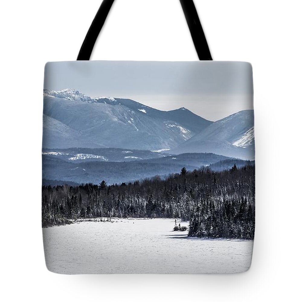 New Hampshire Tote Bag featuring the photograph Winter Mountains by Tim Kirchoff