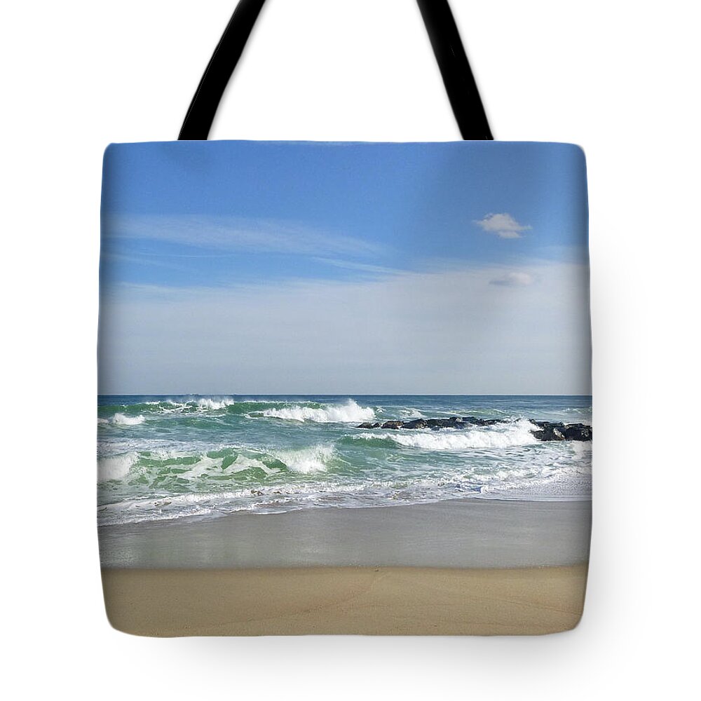 Winter Waves Tote Bag featuring the photograph Winter Ruffians by Ellen Paull
