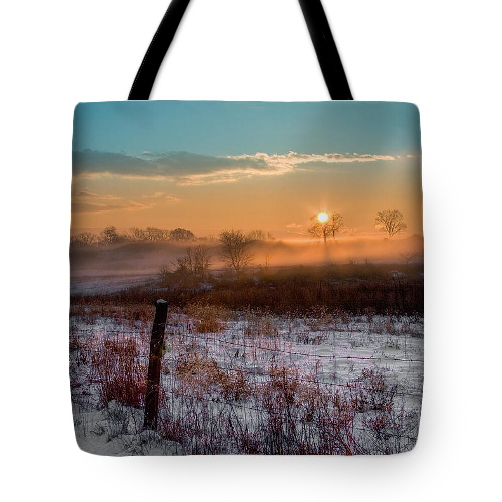 Antietam Tote Bag featuring the photograph Winter Sunrise by Ronald Lutz