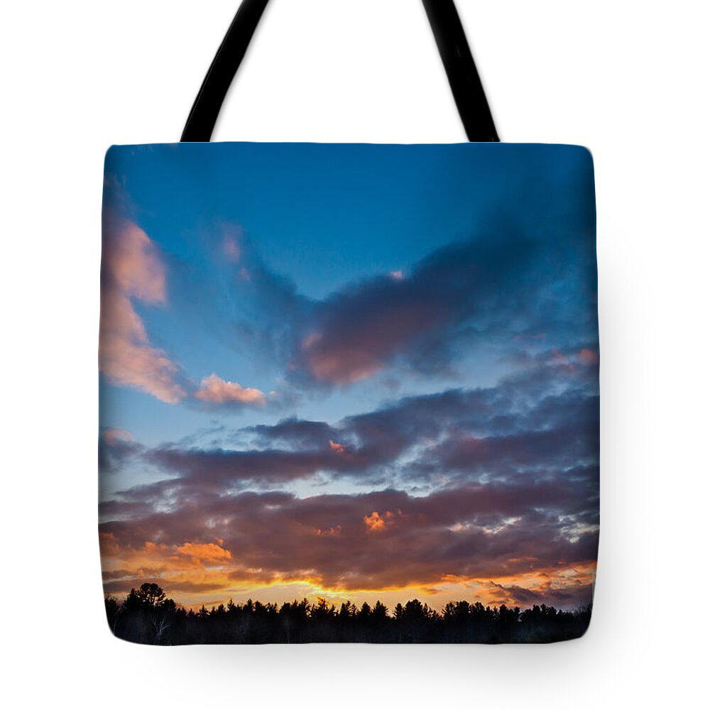Sunset Tote Bag featuring the photograph Winter sunset by Cheryl Baxter