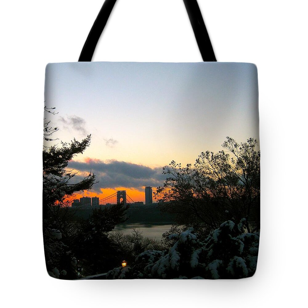 Sunset Tote Bag featuring the photograph Winter Sunset by Ydania Ogando