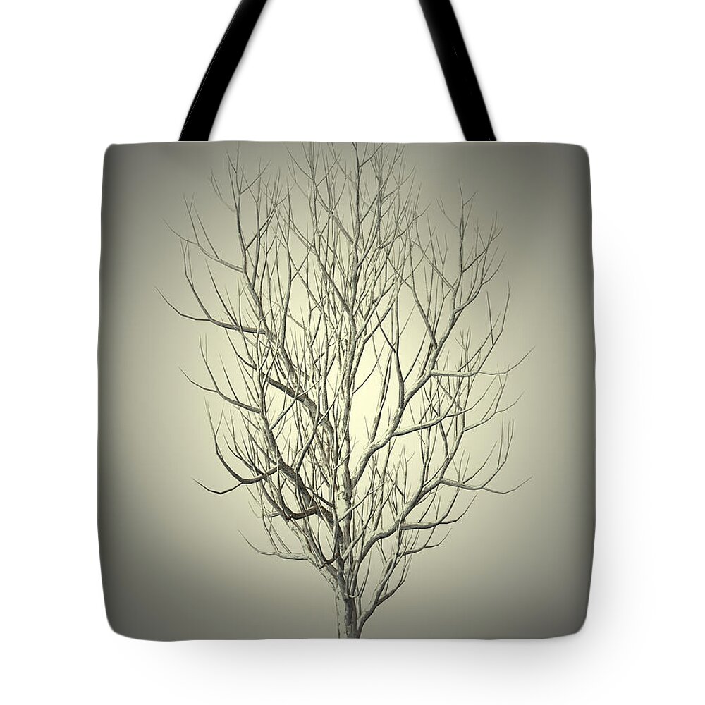 Winter Tote Bag featuring the painting Winter Tree 5 by Movie Poster Prints