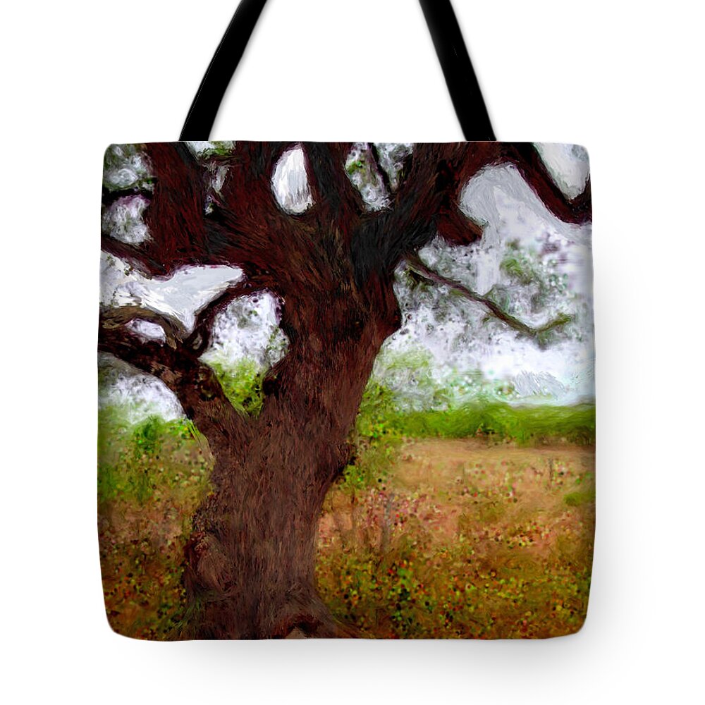 Tree Tote Bag featuring the painting Wise Old Tree by Daniel Adams by Daniel Adams